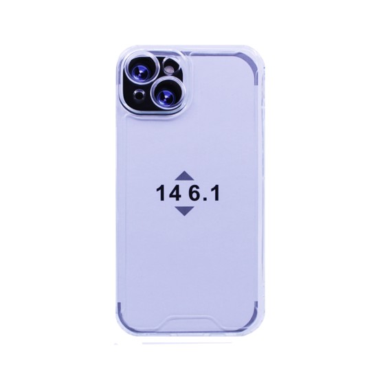 Hard Silicone Case with Camera Shield for Apple iPhone 14 Transparent